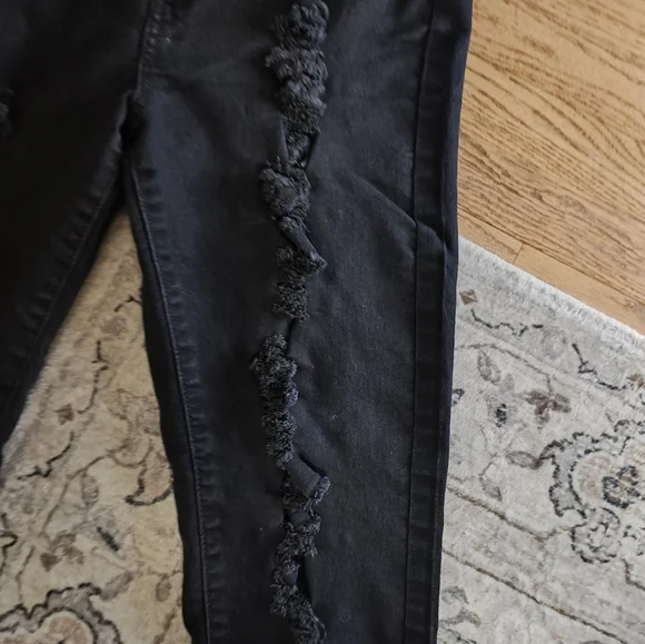 Fashion Nova Distressed Black Jeans - Size 13 - Picture 3 of 9